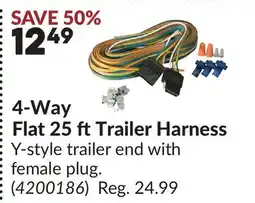 Princess Auto 4-Way Flat 25 ftTrailer Harness offer