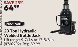 Princess Auto 20 Ton Hydraulic Welded Bottle Jack offer