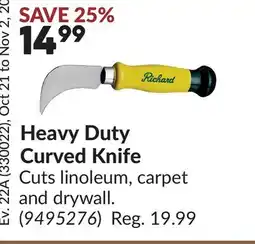 Princess Auto Heavy Duty Curved Knife offer