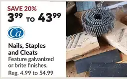 Princess Auto Nails, Staples and Cleats offer
