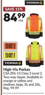 Princess Auto High-Vis Parkas offer