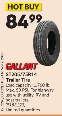 Princess Auto ST205/75R14 Trailer Tire offer