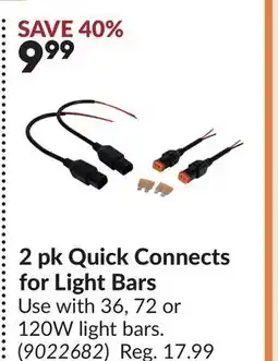 Princess Auto 2 pk Quick Connects for Light Bars offer