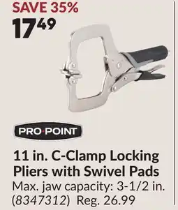 Princess Auto 11 in. C-Clamp Locking Pliers with Swivel Pads offer