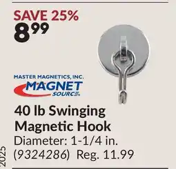 Princess Auto 40 lb Swinging Magnetic Hook offer