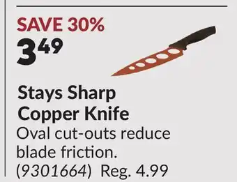 Princess Auto Stays Sharp Copper Knife offer