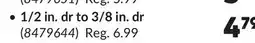 Princess Auto 1/2 in. dr to 3/8 in. dr offer