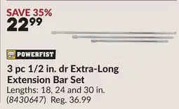 Princess Auto 3 pc 1/2 in. dr Extra-Long Extension Bar Set offer