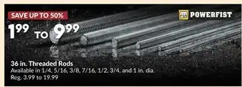 Princess Auto 36 in. Threaded Rods offer
