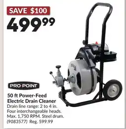Princess Auto 50 ftPower-Feed Electric Drain Cleaner offer
