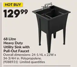 Princess Auto 68 Litre Heavy Duty Utility Sink with Pull-Out Faucet offer
