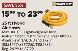 Princess Auto 25 ft Hybrid Air Hoses offer