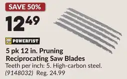 Princess Auto 5 pk 12 in. Pruning Reciprocating Saw Blades offer