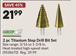 Princess Auto 2 pc Titanium Step Drill Bit Set offer