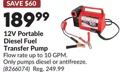 Princess Auto 12V Portable Diesel Fuel Transfer Pump offer