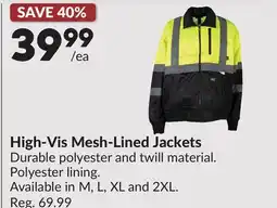 Princess Auto High-Vis Mesh-Lined Jackets offer
