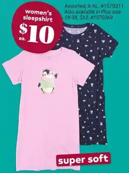 Giant Tiger women's sleepshirt offer