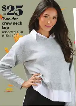 Giant Tiger Two-fer crew neck top offer