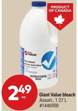 Giant Tiger Giant Value bleach offer