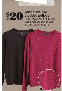 Giant Tiger Cashmere-like studded pullover offer