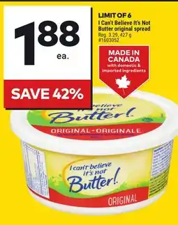 Giant Tiger I Can't Believe It's Not Butter original spread offer