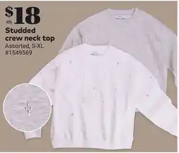 Giant Tiger Studded crew neck top offer