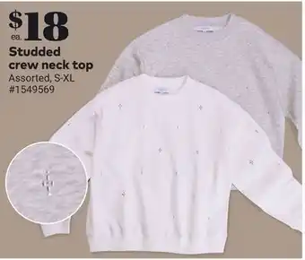 Giant Tiger Studded crew neck top offer