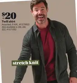 Giant Tiger Twill shirt offer