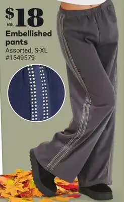 Giant Tiger Embellished pants offer