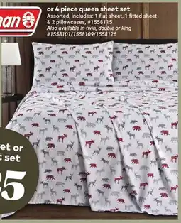 Giant Tiger 4 piece queen sheet set offer