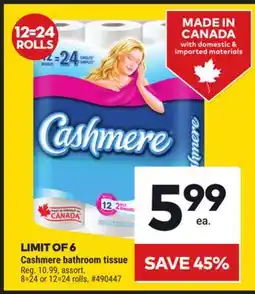 Giant Tiger Cashmere bathroom tissue offer