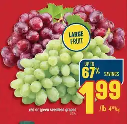 Marché Adonis Red or green seedless grapes offer