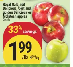 Marché Adonis Royal Gala, red Delicious, Cortland, golden Delicious or McIntosh apples offer