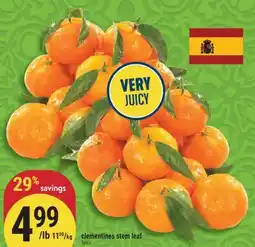 Marché Adonis Clementines stem leaf offer