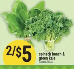 Marché Adonis Spinach bunch & green kale offer