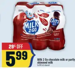 Marché Adonis Milk 2 Go chocolate milk or partly skimmed milk offer
