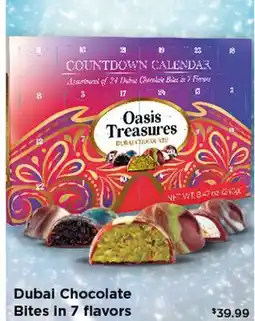Showcase Oasis Treasures Dubai Chocolate Bites in 7 flavors offer