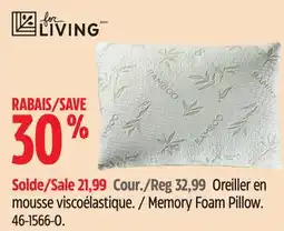 Canadian Tire FOR LIVING Memory Foam Pillow offer