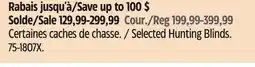 Canadian Tire Ameristep Selected Hunting Blinds offer