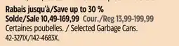 Canadian Tire type A Selected Garbage Cans offer