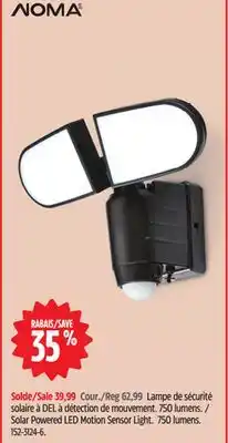 Canadian Tire NOMA Solar Powered LED Motion Sensor Light offer