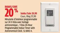Canadian Tire Vizia 24-Hour Programmable Indoor Timer with Astronomical Clock offer