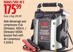 Canadian Tire Motomaster Eliminator 1000A Booster Pack with Air Compressor offer