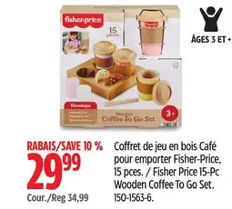 Canadian Tire Fisher Price 15-Pc Wooden Coffee To Go Set offer