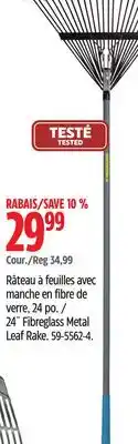 Canadian Tire Yardworks 24˝ Fibreglass Metal Leaf Rake offer