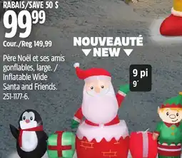 Canadian Tire Gemmy Inflatable Wide Santa and Friends offer