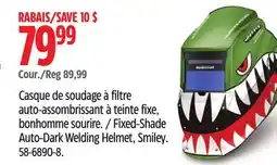 Canadian Tire Mastercraft Fixed-Shade Auto-Dark Welding Helmet, Smiley offer