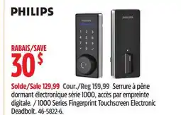 Canadian Tire Philips 1000 Series Fingerprint Touchscreen Electronic Deadbolt offer