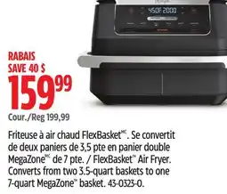 Canadian Tire Ninja FlexBasket Air Fryer. Converts from two 3.5-quart baskets to one 7-quart MegaZone basket offer