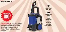 Canadian Tire SIMONIZ Electric Pressure Washer with Foam Blaster offer